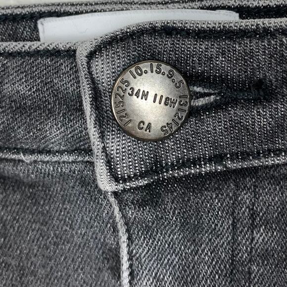 Current Elliott The 5 Pocket Mini Denim Skirt Black White Cotton Stretch Size 26 - Picture 8 of 10